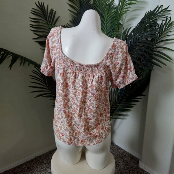 Lucky Brand Boho Floral Top | Size S | Floral Cottagecore Peasant Top - Picture 5 of 6